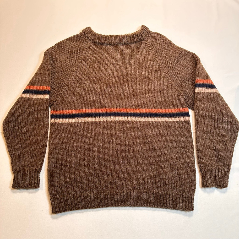 Handmade | Recycled Wool Blend Stripe Sweater | Earthtone Heritage Knit | M